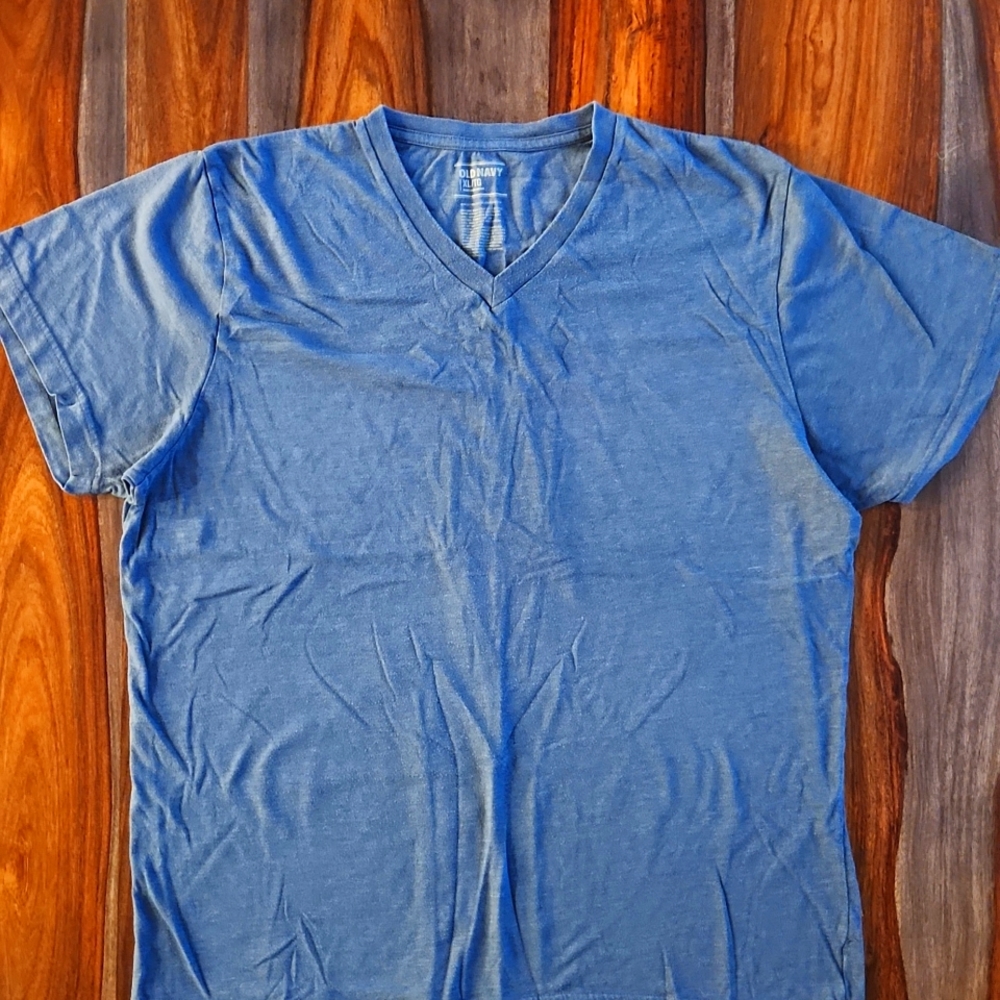 Old Navy Men's XL T-Shirt, V Neck, Blue, Soft, Comfortable